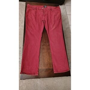 Hype Mens Red Straight Leg Jeans Stretch Denim Pants Size 40x32 Streetwear